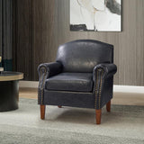 Gianfranco Vegan Leather Armchair with Sturdy Wooden Legs