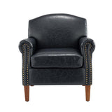 Gianfranco Vegan Leather Armchair with Sturdy Wooden Legs