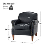 Gianfranco Vegan Leather Armchair with Sturdy Wooden Legs