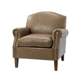 Gianfranco Vegan Leather Armchair with Sturdy Wooden Legs