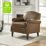 Gianfranco Vegan Leather Armchair with Sturdy Wooden Legs