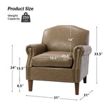 Gianfranco Vegan Leather Armchair with Sturdy Wooden Legs
