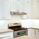 CIARRA 30 Inch Convertible Low Profile Under Cabinet Range Hood CAS75918A-OW