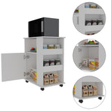 TUHOME Oslo 2-Piece Kitchen Set with Storage Cabinet and Multi-Level Countertop Island, Modern Small-Space Prep Station for Apartments and Homes, 35.4"H x 40.5"W x 27.5"D, White/Walnut