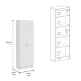 TUHOME Charlotte 2-Piece Kitchen Set with Storage Cabinet and Multi-Level Countertop Island, Modern Prep and Pantry Organization for Small Kitchens and Apartments, 35.4"H x 40.5"W x 27.5"D, White/Light Oak