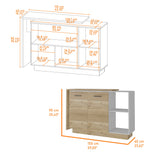 Memphis 2 Piece Kitchen Set, Sicilia Kitchen Island + Napoles Utility Sink