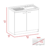 Belmont 2 Piece Kitchen Set, White Finish