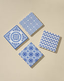 Mediterrenan Patterned Marble Tiles Coasters | Set of 4