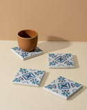 Malaga Patterned Marble Tiles Coasters | Set of 4