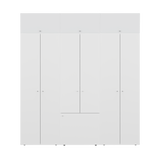 Home 6 Piece, 10 Door Closet System, Top Storage Shelves, Wide Armoire for Bedroom Storage and Organization, Natural Oak