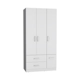 Sebree 71" High Armoire Wardrove Closet with 2 Drawers, Four Doors , Three Cabinet , Six Shelves and Hanging Rod, Bedroom Clothes Storage Cabinet Organizer