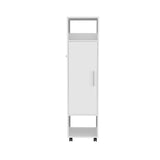 TUHOME Cluster 63-Inch Tall Open-Concept Wardrobe with Mirror, Three Storage Shelves, Hanging Rod, Casters and Side Hooks, Freestanding Clothes Organizer for Bedroom, Closet, Laundry Room or Multiroom Home Storage