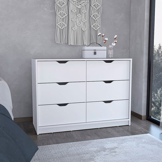 Tuhome Basilea 4-Drawer Dresser with Two Lower Cabinets for Shoes and Accessories, Spacious Bedroom Storage Organizer with Wide Top Surface, Modern Functional Design for Clothes, Footwear and Daily Essentials