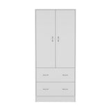 Taly Armoire with Double Doors, 2 Drawers, and Hanging Rod