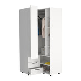 Toulouse Corner Armoire Wardrobe Console Smart Space-Saving Design Featuring Double Access Doors and Multiple Interior Shelves Perfect for Maximizing Storage and Organization in Any Room Corner