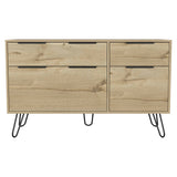 Augusta Double Dresser, Superior Top, Hairpin Legs, Four Drawers
