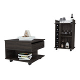TUHOME Riverside 2 Piece Living Room Set, 35"H X 21.6"W X 16.3"D -Espresso