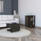 Wenden Coffee Table and Bar Cart Set - Modern Storage and Display Solution with Drawer and Shelves
