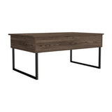 Tracy 2 Piece Living Room Set, Corner Bar Cabinet + Coffee Table, Dark Walnut Finish