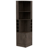 Bristol 2 Piece Living Room Set, Corner Bar Cabinet + Coffee Table, Dark Walnut Finish