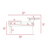 Orleans 2 Piece Living Room Set, Bar Cabinet + Coffee Table, Dark Walnut Finish