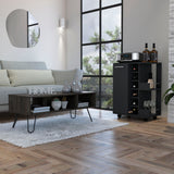 TUHOME Vassel 2-Piece Living Room Set with Storage Cabinet and Open Shelf Organizer, Modern Small-Space Furniture for Living Room, Entryway or Office, 32.32"H x 23.62"W x 14.76"D, Black/Espresso