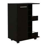 TUHOME Irvine 2-Piece Living Room Set with Storage Cabinet and Side Table, Modern Compact Furniture for Entryways, Living Rooms and Home Organization, 32.32"H x 23.62"W x 14.76"D, Espresso/Black