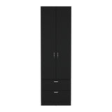 Vico 76" High Armoire Wardrove Closet with 2 Drawers, Double Door Cabinet , One Shelf and Hanging Rod, Bedroom Clothes Storage Cabinet Organizer
