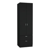 Vico 76" High Armoire Wardrove Closet with 2 Drawers, Double Door Cabinet , One Shelf and Hanging Rod, Bedroom Clothes Storage Cabinet Organizer