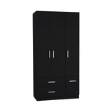 Sebree 71" High Armoire Wardrove Closet with 2 Drawers, Four Doors , Three Cabinet , Six Shelves and Hanging Rod, Bedroom Clothes Storage Cabinet Organizer