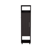 Cluster 63" Tall Wardrove One-Door Cabinet with Mirror, Three Shelves, Casters and Hanging Rod, Armoire, Bedroom Clothes Storage, Cabinet Organizer