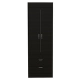 Simone Armoire, Rod, Double Door, Two Drawers, Metal Handles