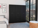 Mitu Six Doors Armoire, Seven Interior Shelves, One Drawer, Rod