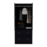 Taly Armoire with Double Doors, 2 Drawers, and Hanging Rod