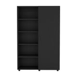 Eco 72" High 6-tier Shelf One-Door Cabinet Armoire with Two Hanging Rods