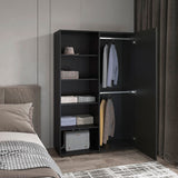 Eco 72" High 6-Tier Shelf One-Door Cabinet Armoire With Two Hanging Rods