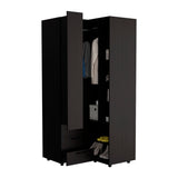 Toulouse Corner Armoire Wardrobe Console Smart Space-Saving Design Featuring Double Access Doors and Multiple Interior Shelves Perfect for Maximizing Storage and Organization in Any Room Corner