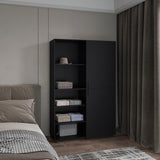 Eco Tall and Efficient Two-Door Freestanding Armoire Storage Solution Slim Vertical Design Perfect for Organizing Clothes Linens or Accessories in Tight Compact Bedroom Spaces