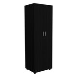 Aurora 70" Tall Bedroom Armoire with Double Doors, Hanging Rod, Two Interior Shelves and Bottom Shoe Shelf, Adjustable Legs, Wall Anchor for Safety, Modern Wardrobe Storage Cabinet