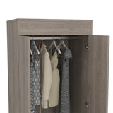 TUHOME Lisboa 2-Door Armoire with Double Door Storage, Two Spacious Drawers, Concealed Hanging Rod and Vertical Freestanding Wardrobe for Bedroom, Living Room, Kitchen or Garage Organization