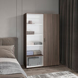 Eco 72" High 6-tier Shelf One-Door Cabinet Armoire with Two Hanging Rods