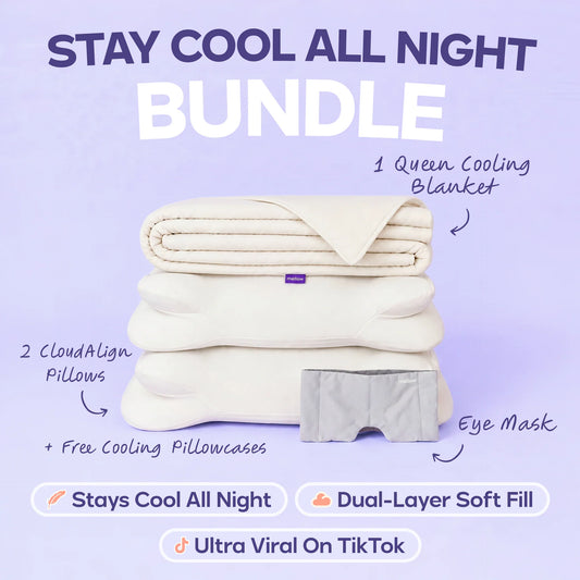 CloudCool™ Cooling Comforter + 2 CloudAlign Pillows + Weighted Eye Mask