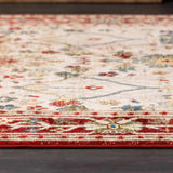 Neola White/Red Damask Area Rug