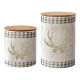 Antler Design 2PC Canister Set, Case of 2 Sets