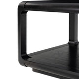 Arved Modern Solid Wood Coffee Table with Open Storage Compartment and Rounded Corners