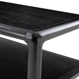 Arved Modern Solid Wood Coffee Table with Open Storage Compartment and Rounded Corners