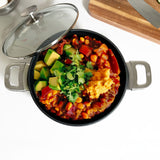 CXD Dual Ceramic Layer, Diamond Reinforced Nonstick Stock Pot with Glass Lid | Made in Switzerland