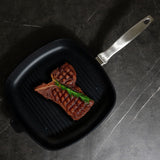 CXD Dual Ceramic Layer, Diamond Reinforced Nonstick Square Grill Pan - 11" x 11" (28 cm x 28 cm) | Made in Switzerland