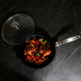 CXD Dual Ceramic Layer, Diamond Reinforced Nonstick Fry Pan with Glass Lid | Made in Switzerland