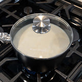 CXD Dual Ceramic Layer, Diamond Reinforced Nonstick Saucepan with Glass Lid | Made in Switzerland